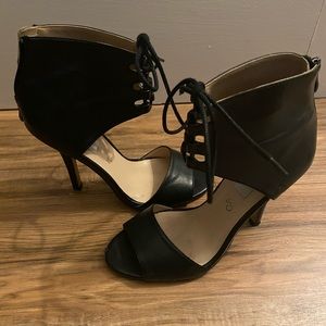 Sexy Black Lace Up Heels